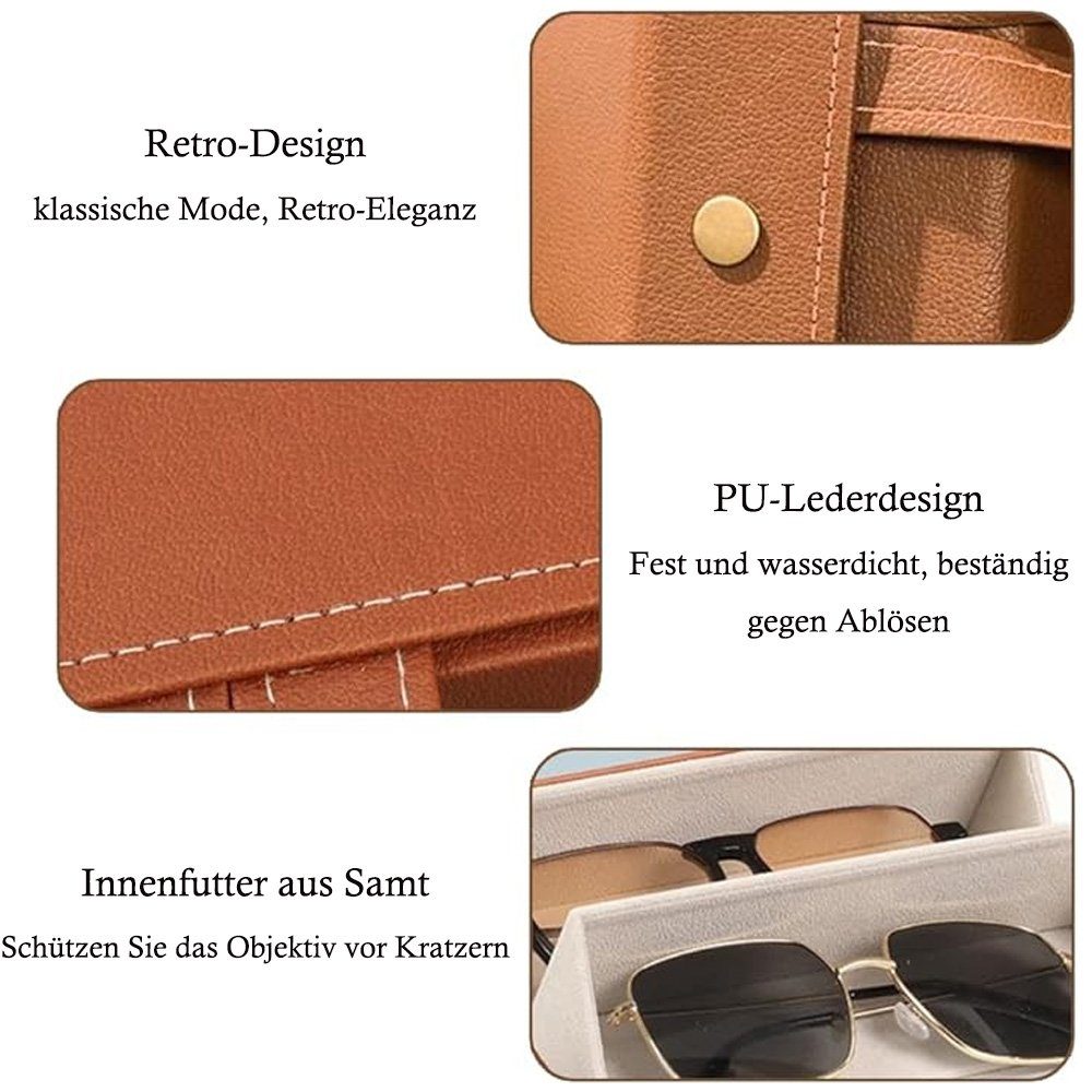 Tian Dee Brillenetui Brillenaufbewahrung Mehrere Brillen Reise Brillenbox Brillenorganizer