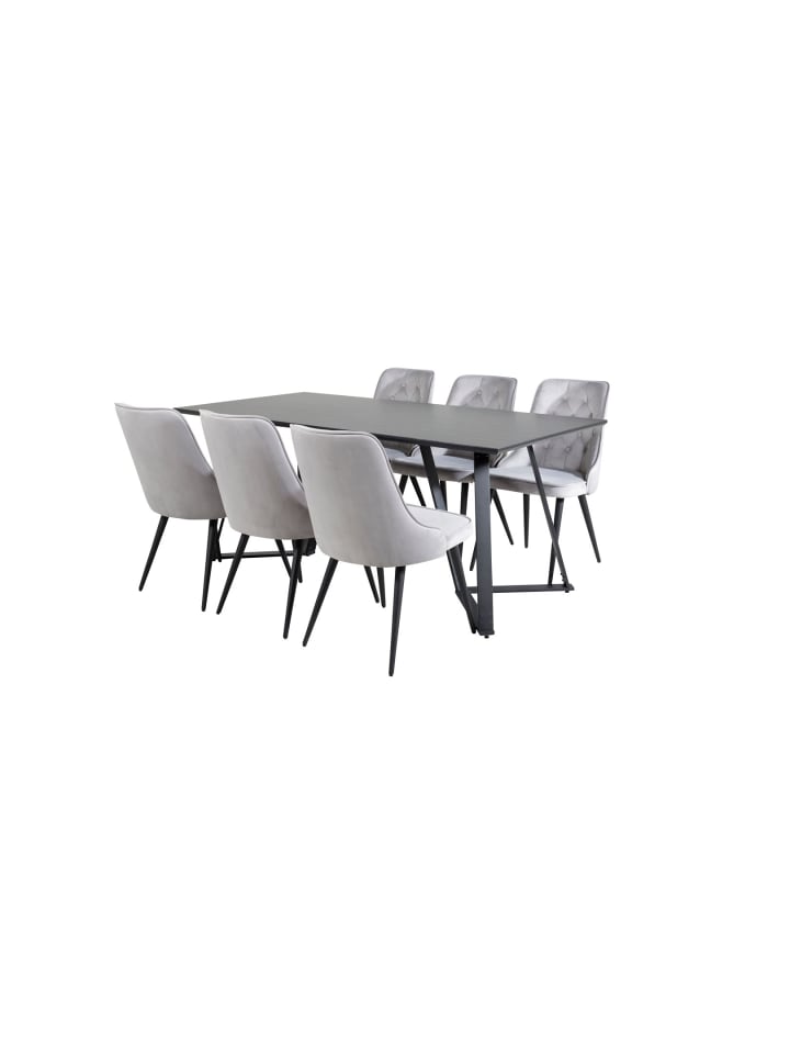 ebuy24 Essgruppe Marina 33 (7-teilig) Hellgrau 90 x 180 cm günstig kaufen onesize