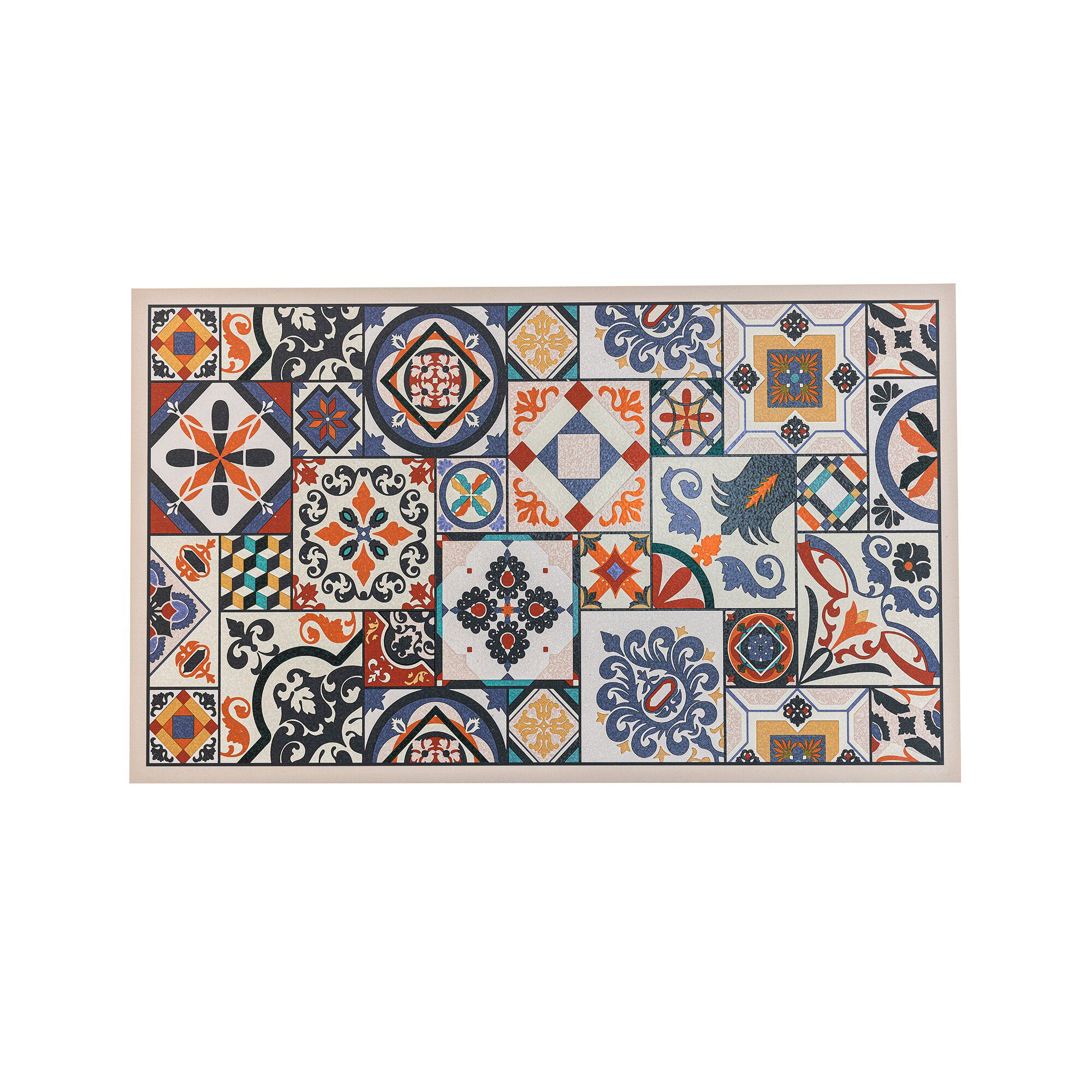 Tapis vinyle effet carreaux de ciment