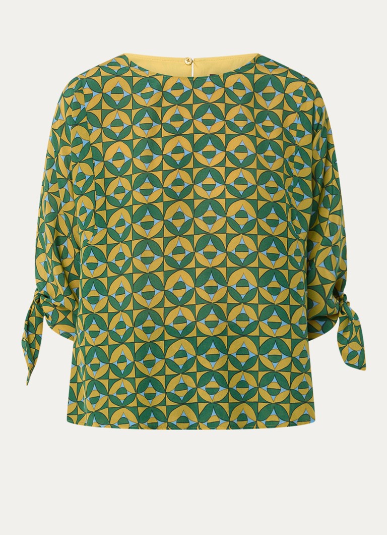 MaxMara Adone silk tunic with graphic print