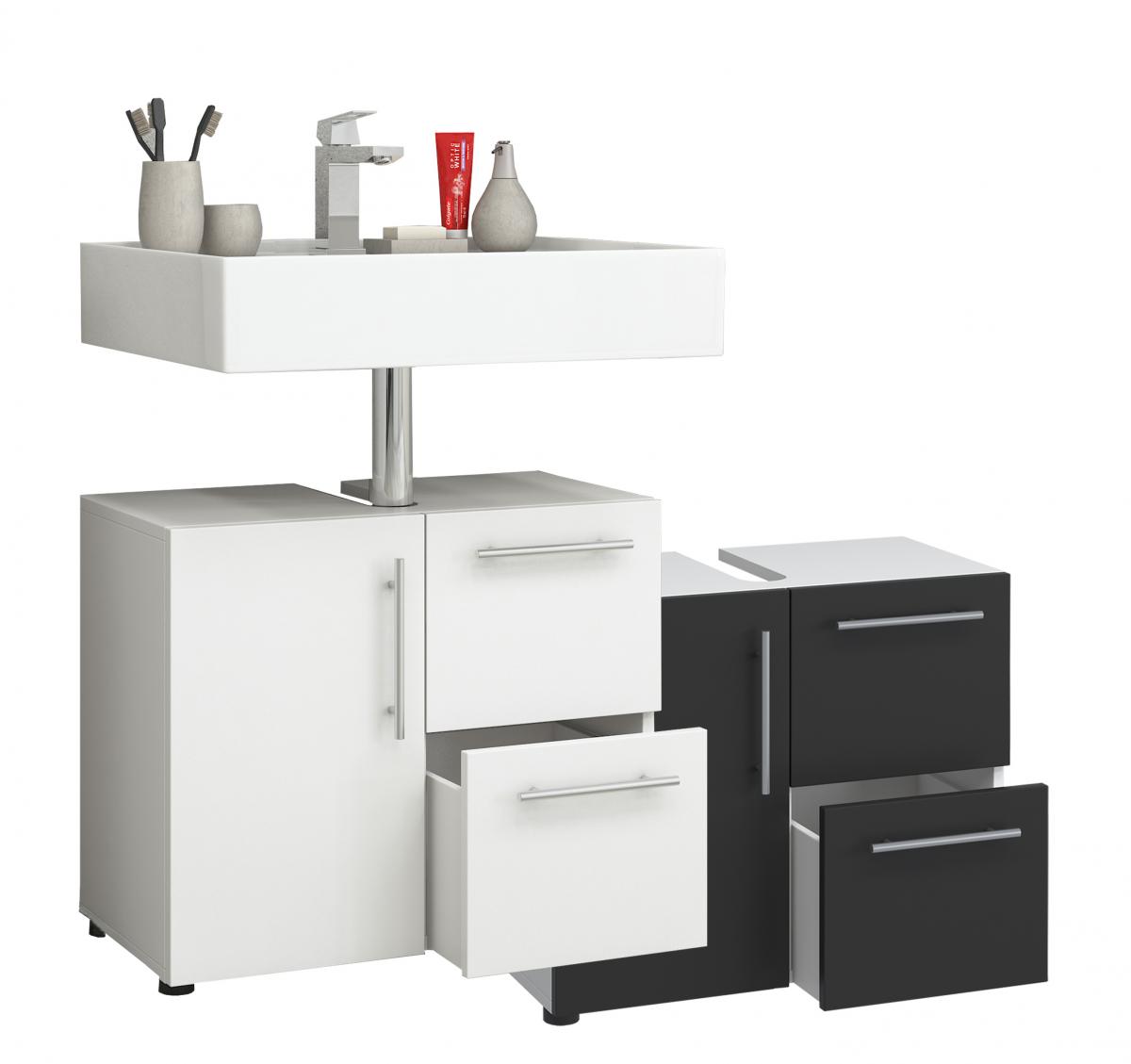 VCM Badunterschrank Flandu Schwarz