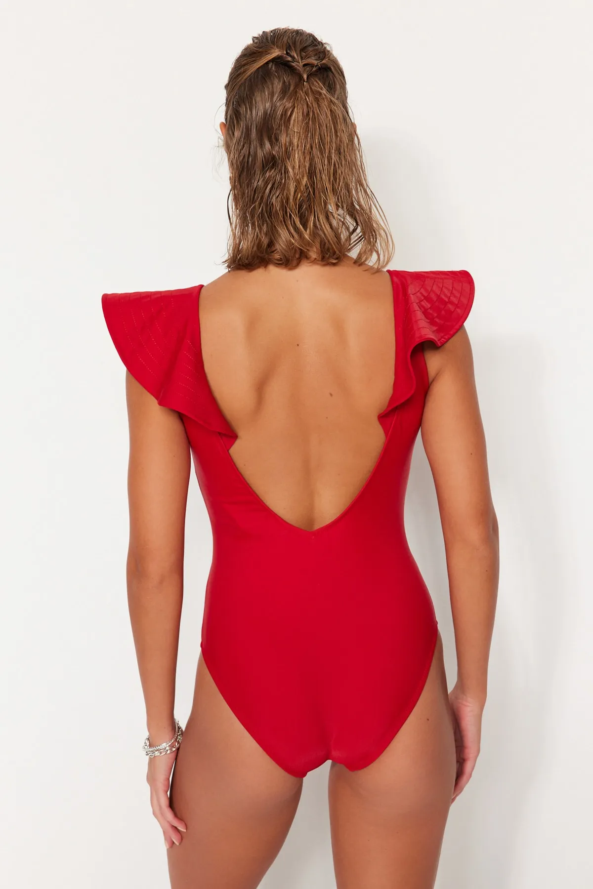 Trendyol Collection  Badeanzug - Rot - Unifarben