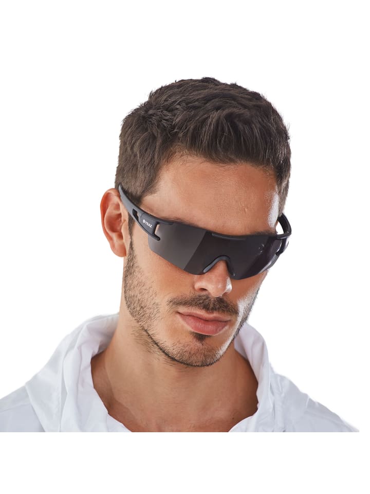 YEAZ SUNBLOW Sport-Sonnenbrille Black/Grey in grau günstig kaufen onesize
