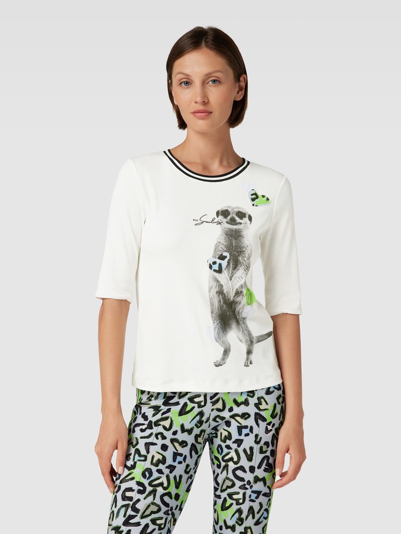 T-Shirt mit 1/2-Arm in offwhite