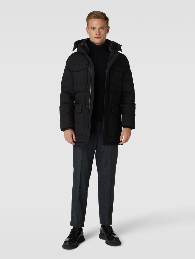 Parka mit Kapuze Modell 'ROCKIE UTILITY' in schwarz
