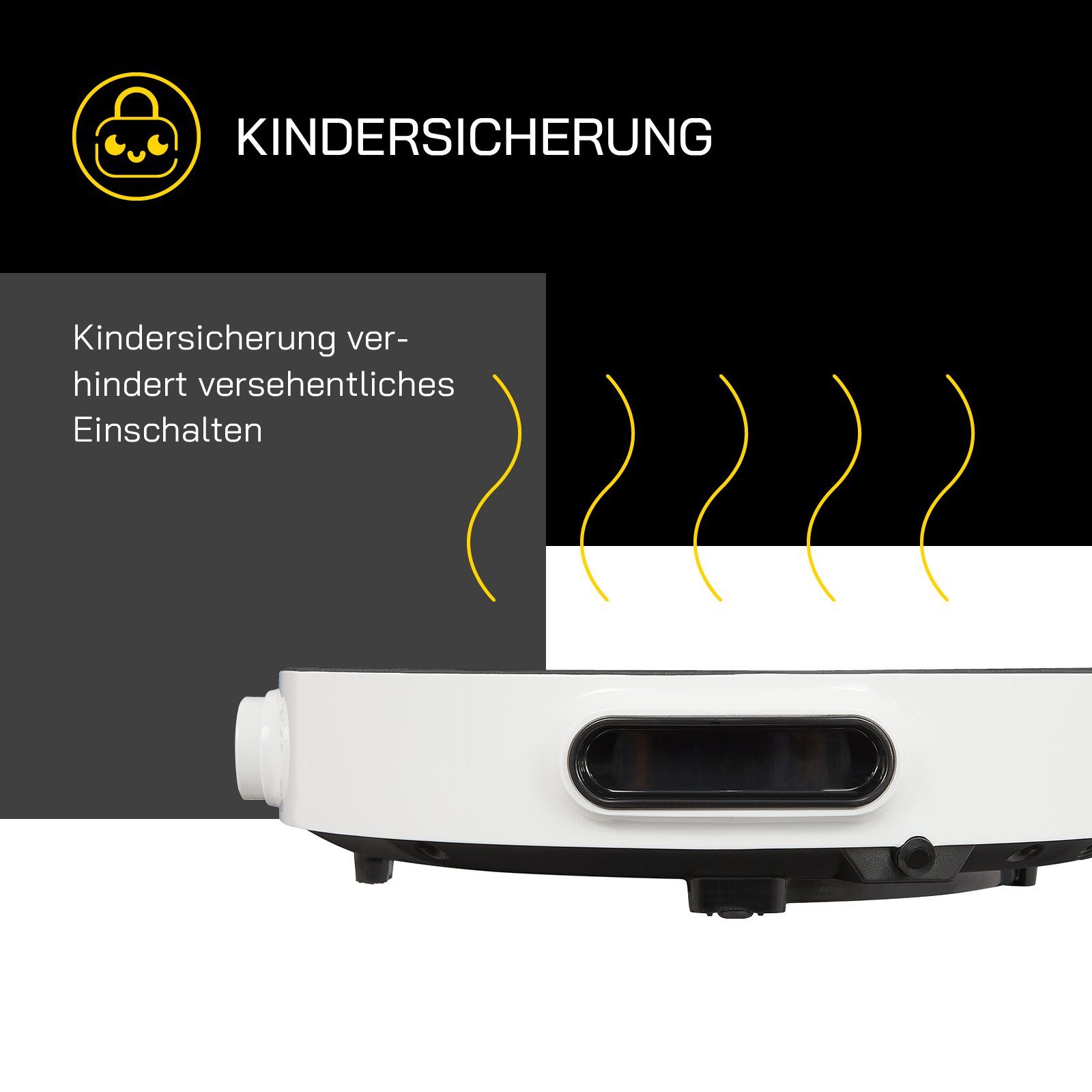 Gutfels Einzel-Induktionskochplatte INDUK 2020, 2000 Watt Leistung, 10 Temperaturstufen, Überhitzungsschutz