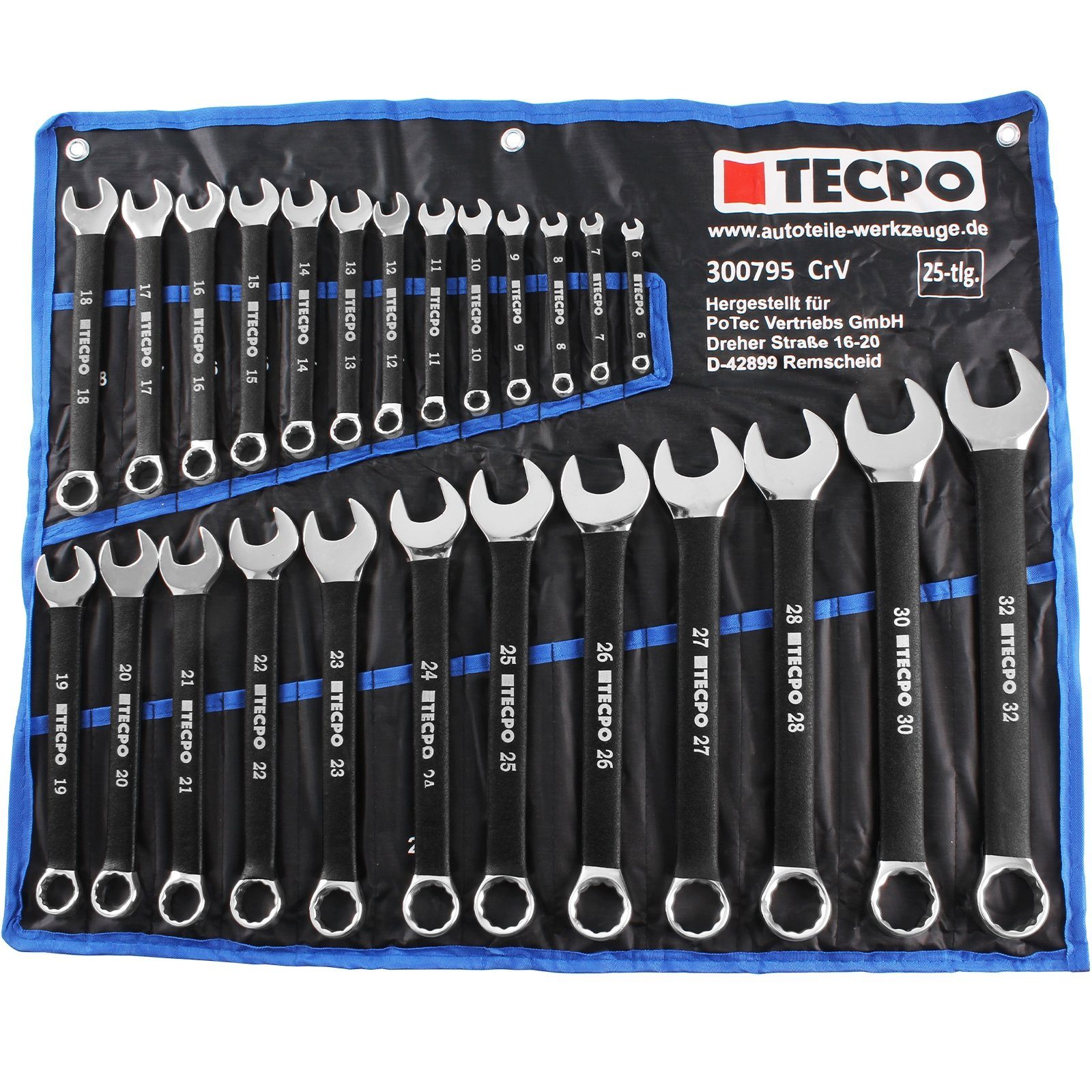 TECPO Maulschlüssel Satz mit rutschfesten Griff, 6-32mm