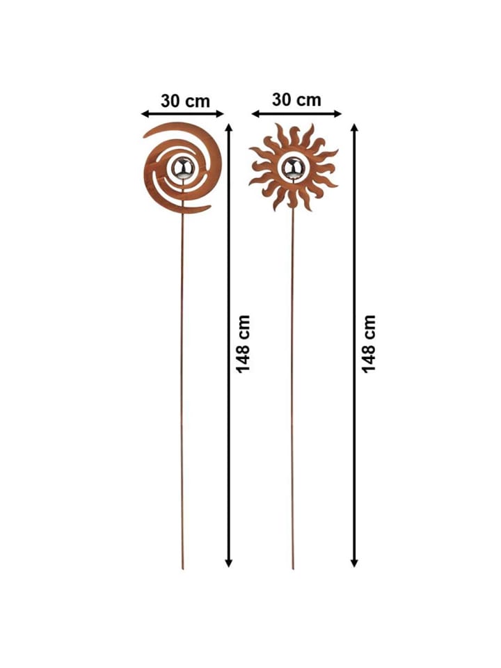 kobolo 2tlg. Set Gartendekoration MixFELIX in Braun günstig kaufen onesize