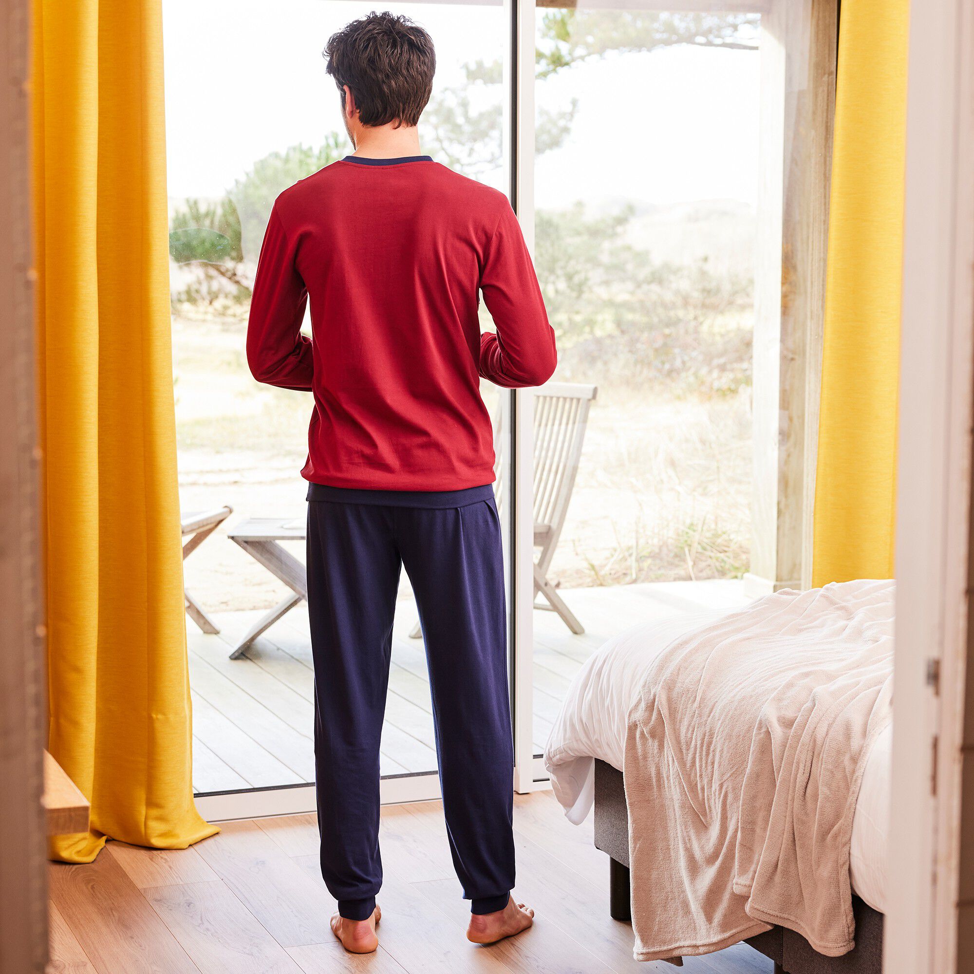 Pyjama pantalon bande poitrine maille jersey