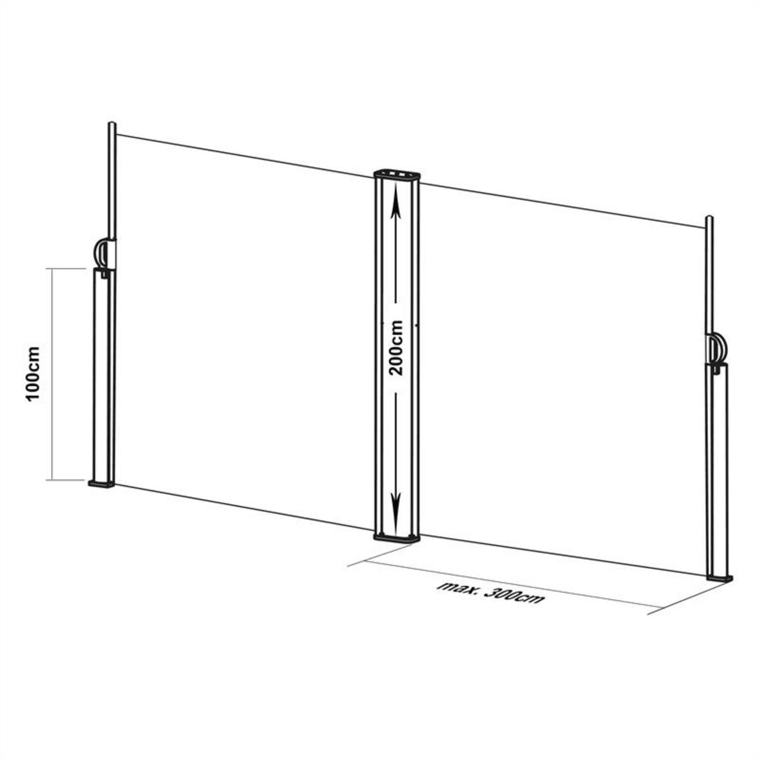 blumfeldt Markise Bari Doppio 620 Doppel-Seitenmarkise 6x2,0 m Aluminium anthrazit