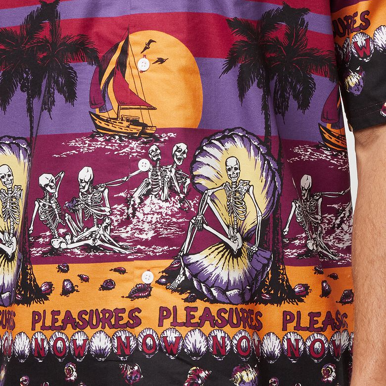 Pleasures Beach Button Down burgundy