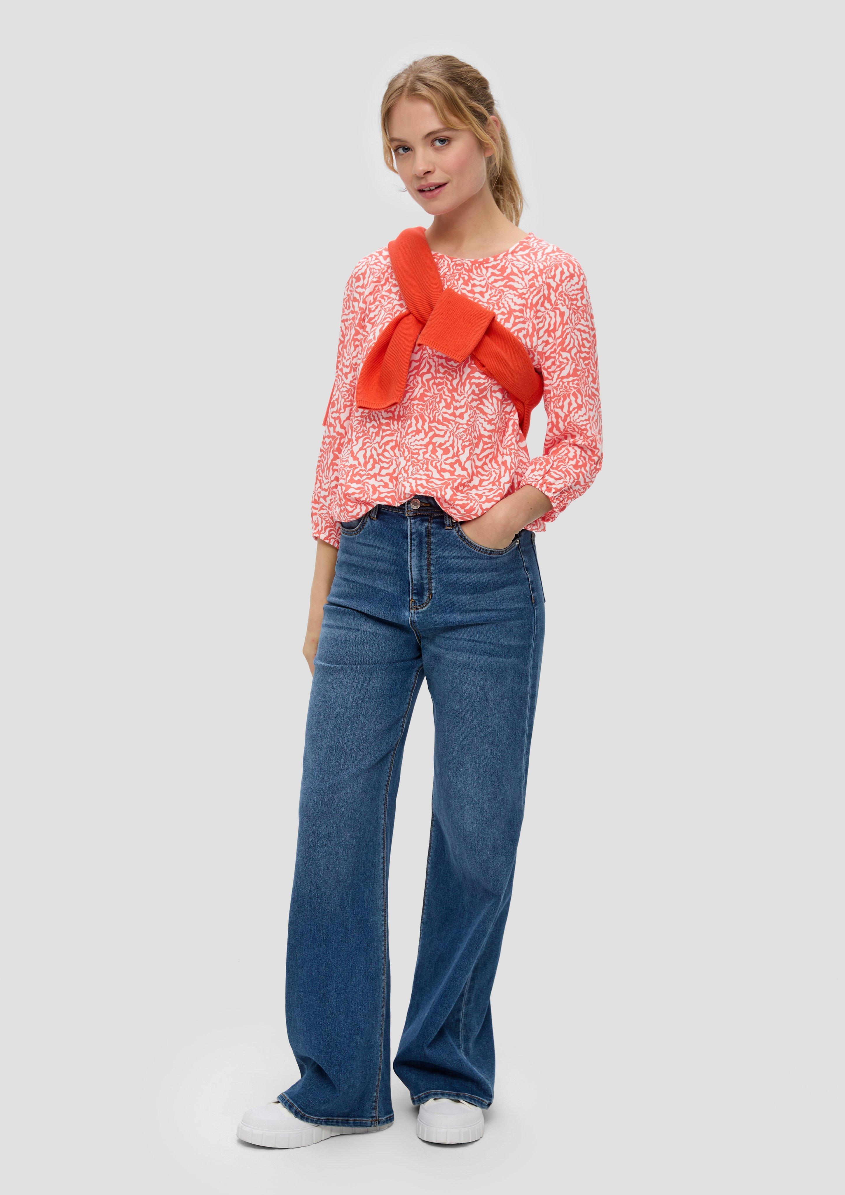 Jacquard-Bluse aus reiner Viskose  2145166-25B1