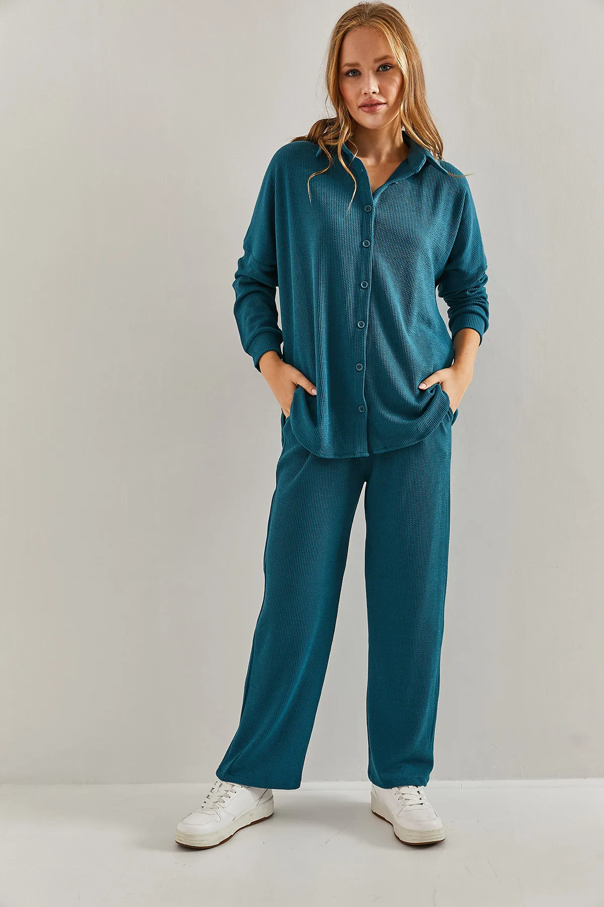 Bianco Lucci  Damen-Ottomane-Unterteil-Oberteil-Set aus Stoff