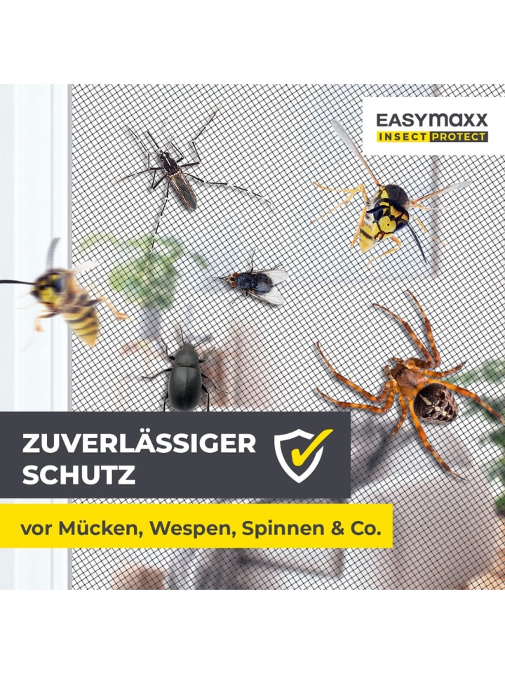 EASYmaxx EASYmaxx Moskitonetz mit Magnetbefestigung - 150 x 130 cm - schwarz - 4er-Set günstig kaufen onesize