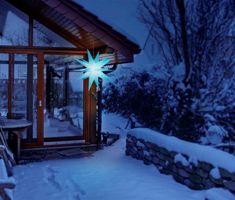 BONETTI LED Stern Weihnachtsstern, 3D Nordlicht, LED fest integriert, Farbwechsler, RGB, Ø 57 cm, mit 6-Stunden-Timer und Farbwechsler, Weihnachtsdeko aussen