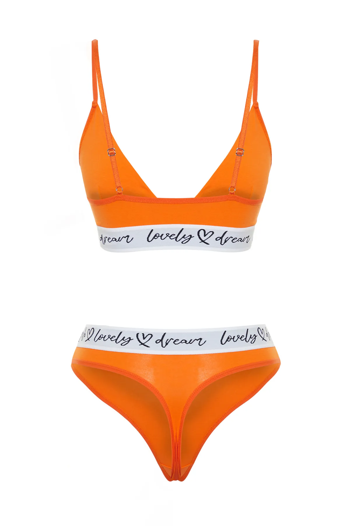 Trendyol Collection  Orangefarbenes Unterwäsche-Set aus Baumwolle mit elastischen Schnürriemen, Strick, THMSS23CC00102