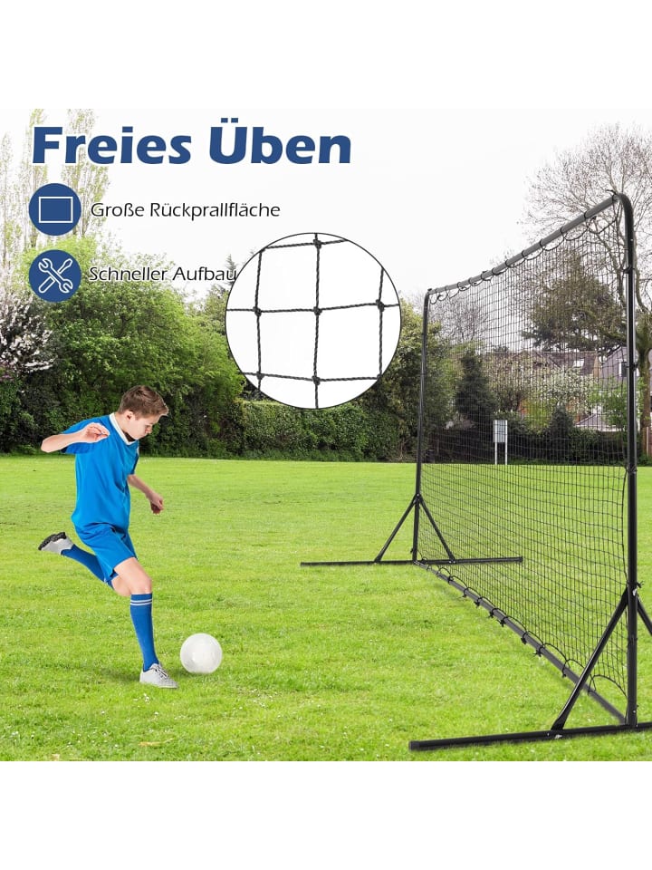 COSTWAY Fußballtor für Kinder 372,5x182,5cm in Schwarz günstig kaufen onesize