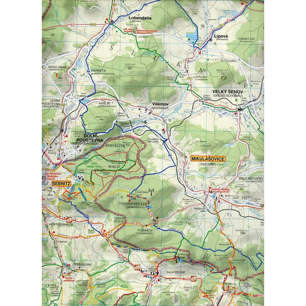Oberlausitzer Bergland und Nationalpark Böhmische Schweiz 1 : 35 000. Radwander-und Wanderkarte - Wanderkarte