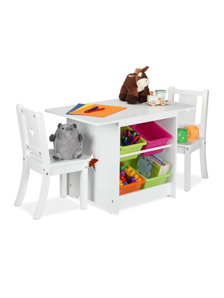 relaxdays 3-tlg. Kindersitzgruppe in Weiß günstig kaufen onesize