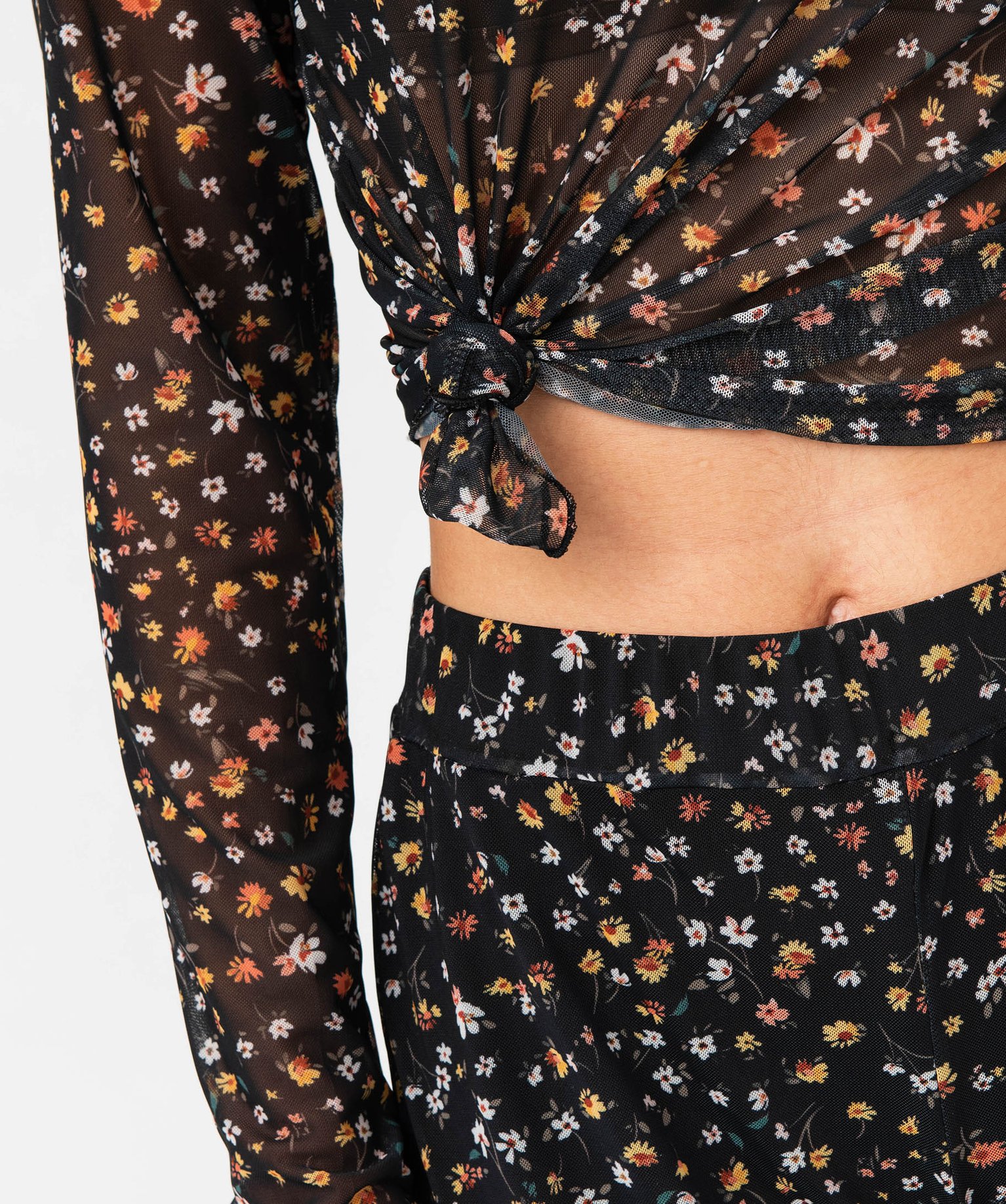 Pantalon flare en voile à motifs fleuris femme imprime | GEMO