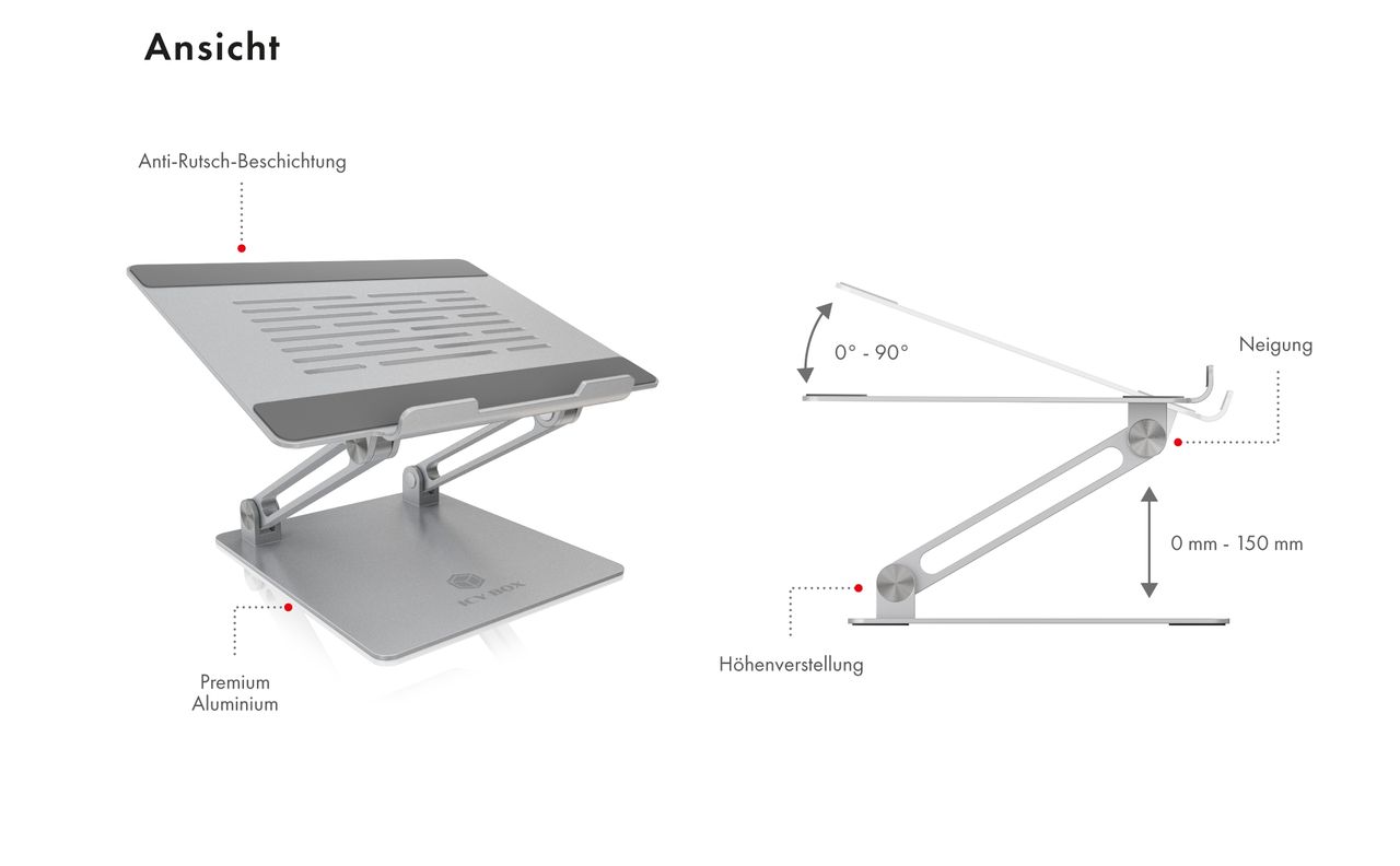 ICY BOX IB-NH300, Halterung für Notebooks bis 17