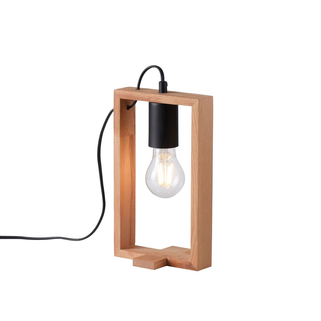 JUST LIGHT LeuchtenDirekt Tischleuchte FRAME, 1xE27/max. 60W, Innenleuchte, IP20, Metall und Holz