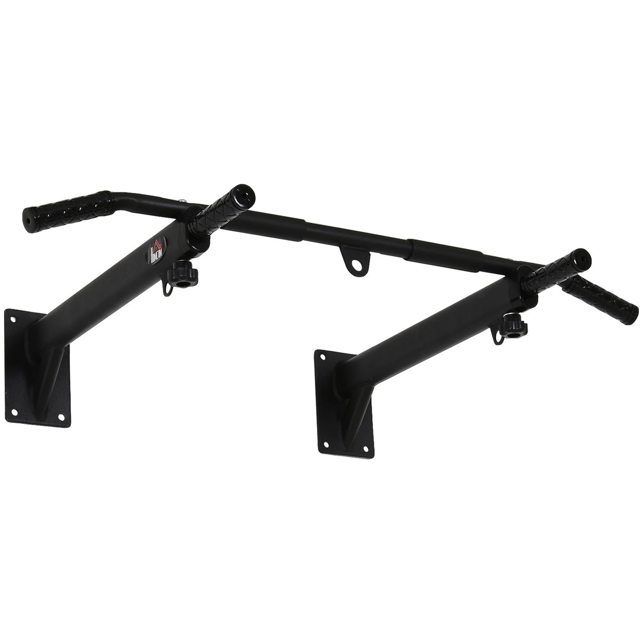 HOMCOM Klimmzugstange pull up bar Wandmontage Reckstange mit Ösen für Boxsack Stahl Schwarz ca. 93,5 x 65 x 17 cm