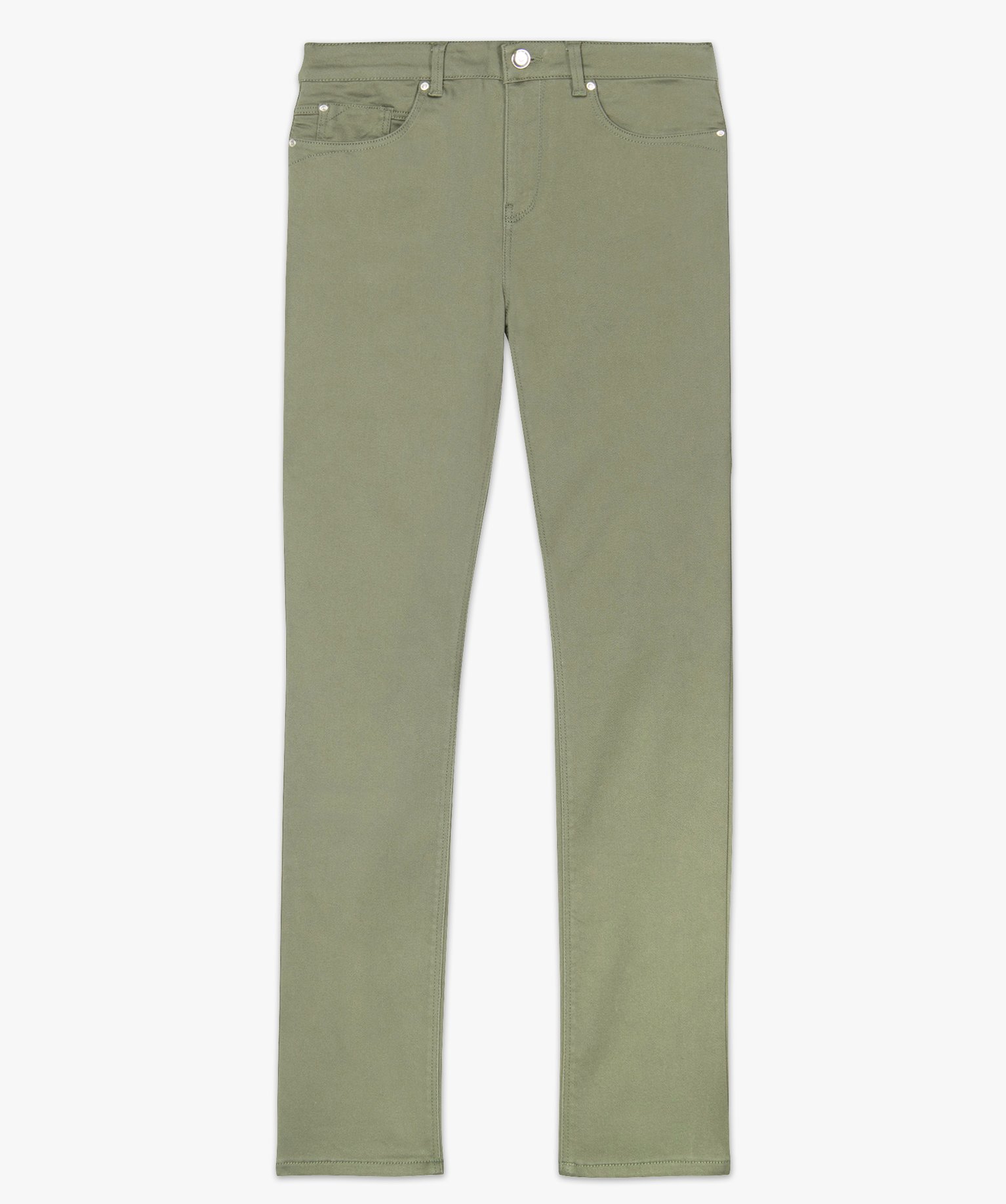 Pantalon femme coupe Regular en stretch kaki | GEMO