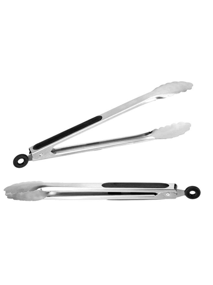 GAUMENKICK Grillzange 34cm - Edelstahl mit Silikongriff - Verriegelung in silber günstig kaufen onesize