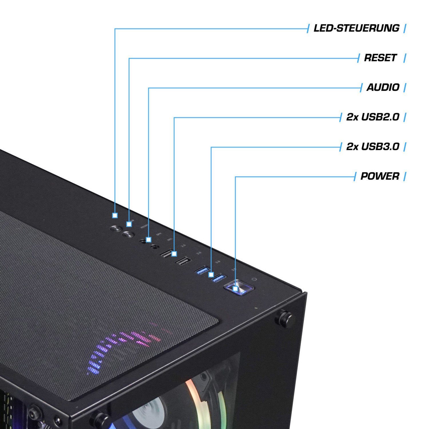 Kiebel Panorama Gaming-PC (Intel Core i9 Intel Core i9-11900KF, RTX 4070 Ti, 32 GB RAM, 2000 GB SSD, Wasserkühlung, RGB-Beleuchtung)