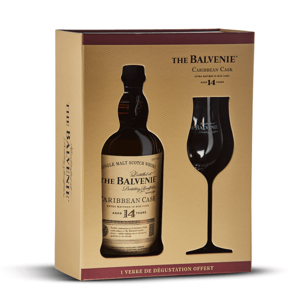 Coffret The Balvenie 14 ans Caribbean Cask + 1 verre