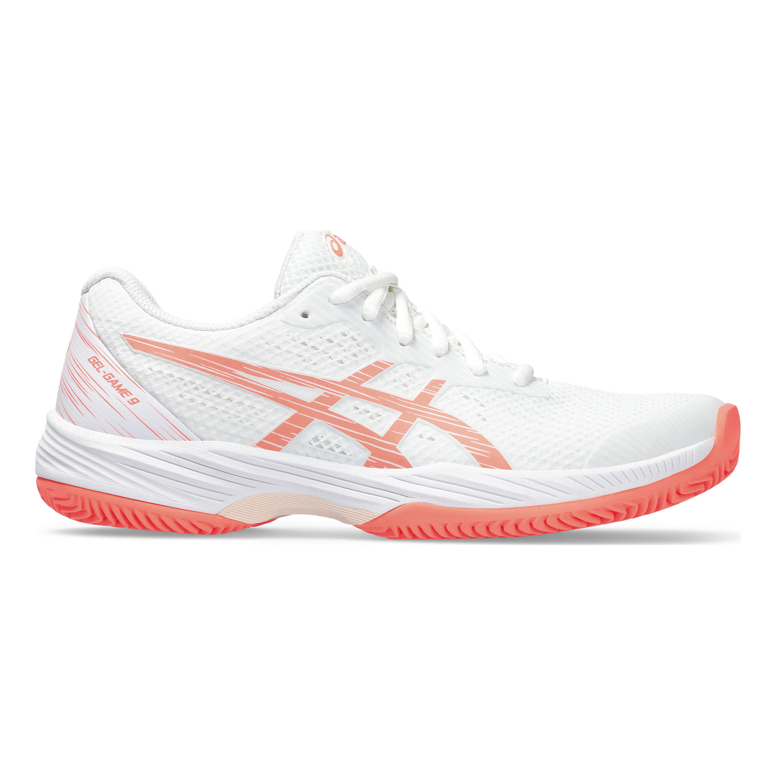 Gel-Game 9 Sandplatzschuh Damen - Weiß, Koralle