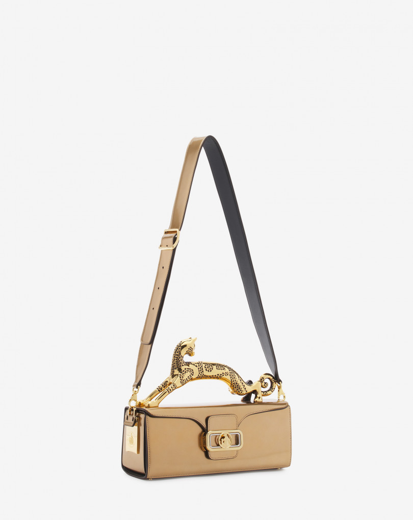 SAC PENCIL CAT MM EN CUIR MÉTALLISÉ