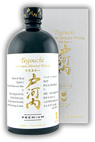 Togouchi Premium Blended Whisky Togouchi Premium Blended Whisky Eine Vermählung aus einem 8jährigen Malt und einem Grain Whisky. 0,7	 Liter - Vol 40%