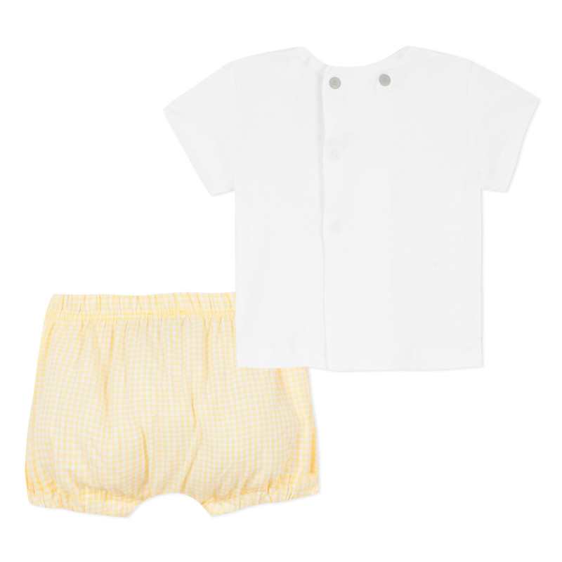 Ensemble bi matière vichy jaune naissance Absorba