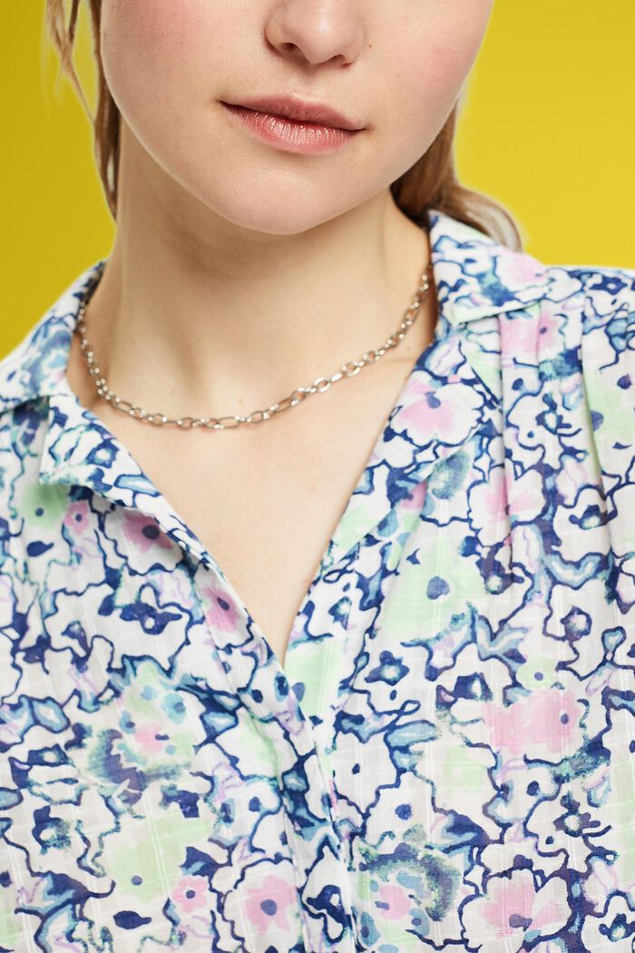 Baumwollbluse mit Blumen-Print