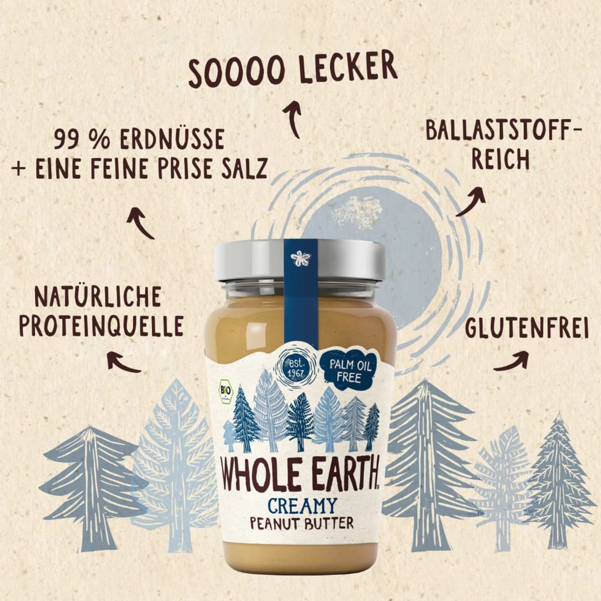 Erdnussbutter, Creamy Peanut Butter, 340 g