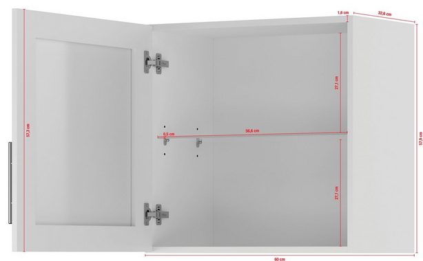 IMPULS KÜCHEN Glashängeschrank mit Glasdrehtür