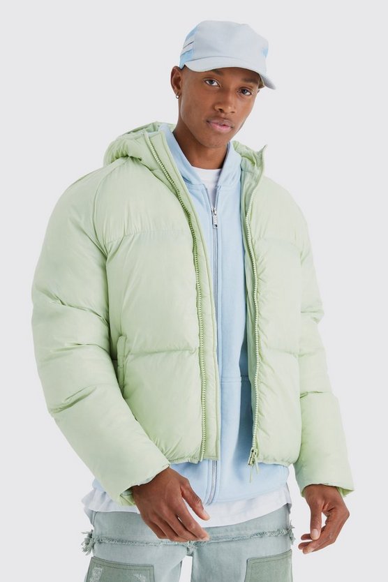 Gesteppte Nylon-Steppjacke mit Kapuze