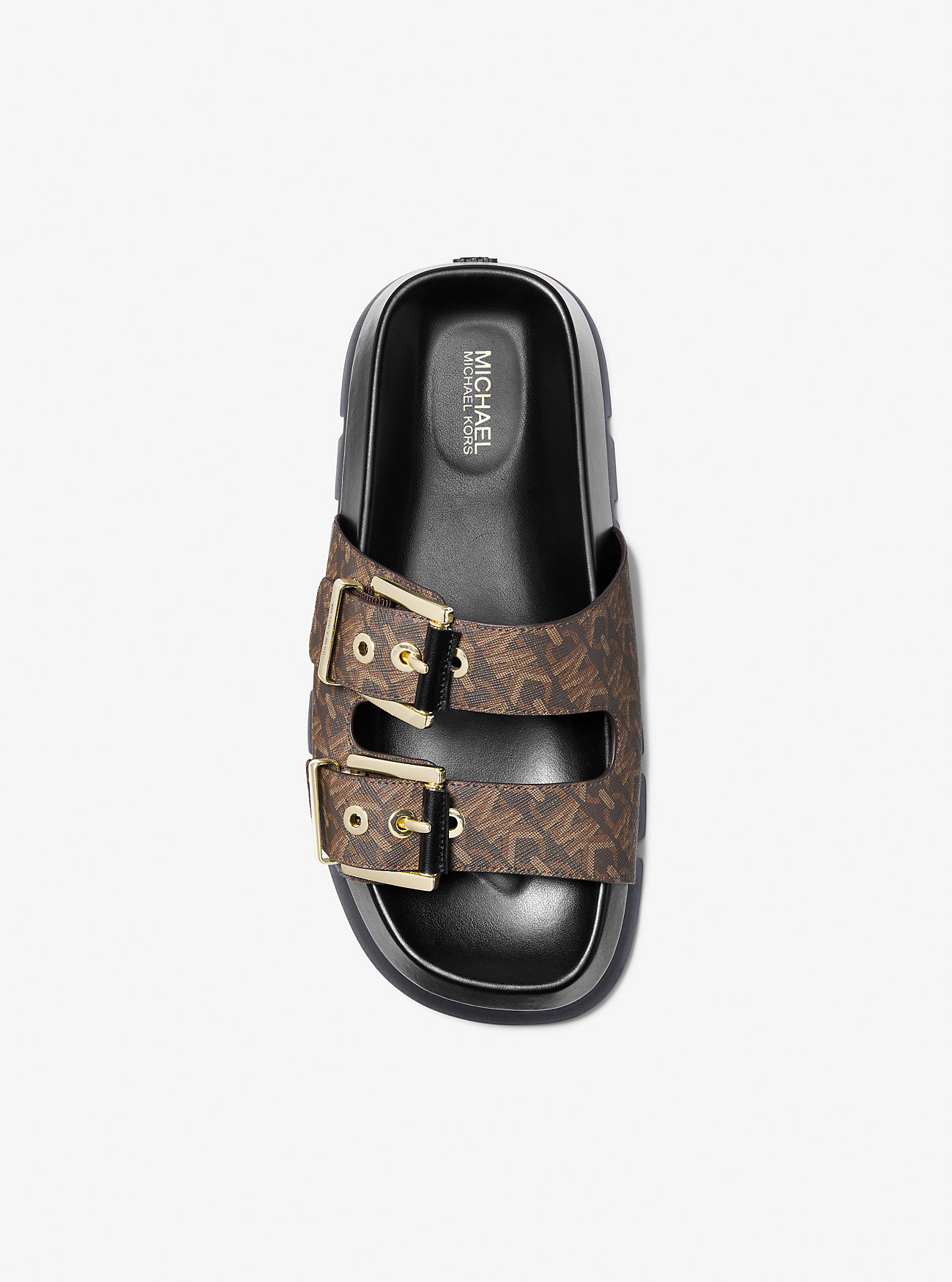 Colby Empire Monogram Flatform Slide Sandal - BRUN/SVART
