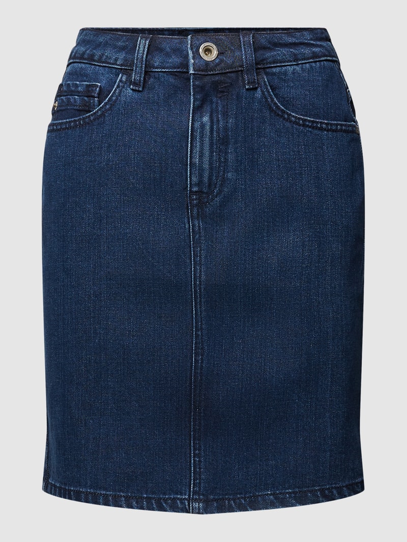 Jeansrock mit Label-Detail in dunkelblau