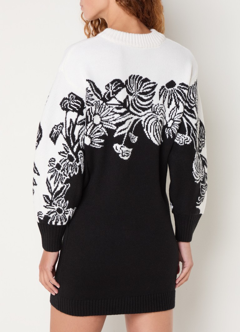 Vestido corto Farm Rio Surreal de punto fino con estampado de punto