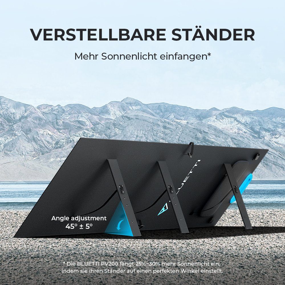 BLUETTI Solaranlage PV200 Solarpanel, 200,00 W, MONOKRISTALLIN, IP65 Schutz