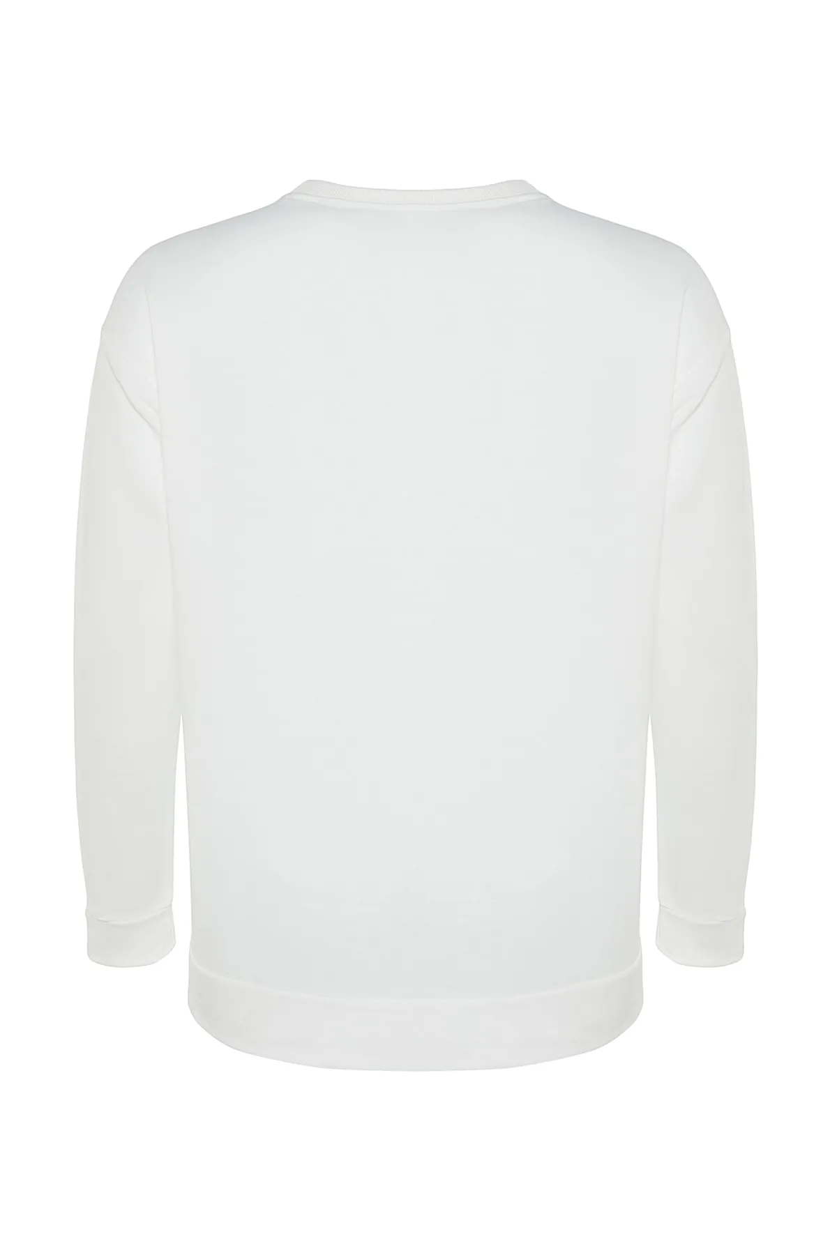 Trendyol Curve  Ecrufarbenes, dünnes Strick-Sweatshirt mit Schlitz und Details TBSSS22SW0172