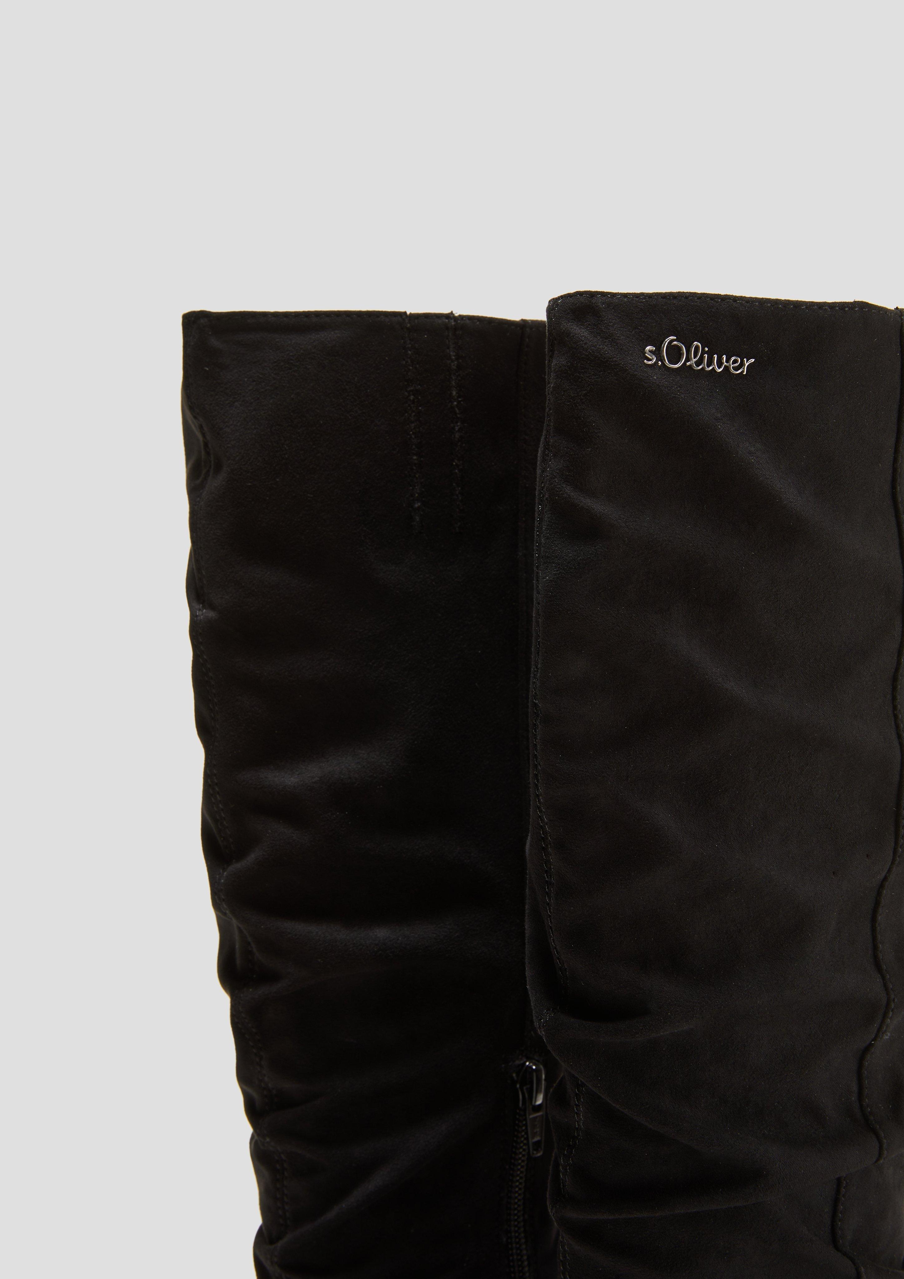 Langschaftstiefel in Veloursleder-Optik  6008565-001
