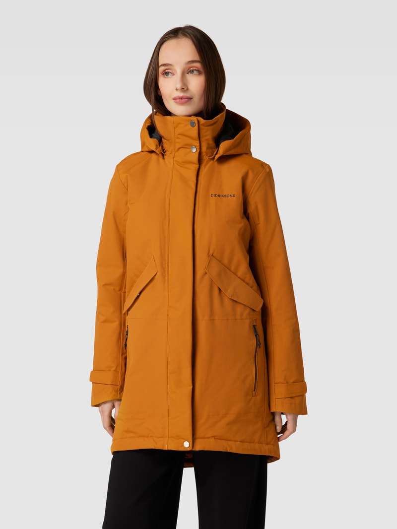Steppjacke mit abnehmbarer Kapuze in orange
