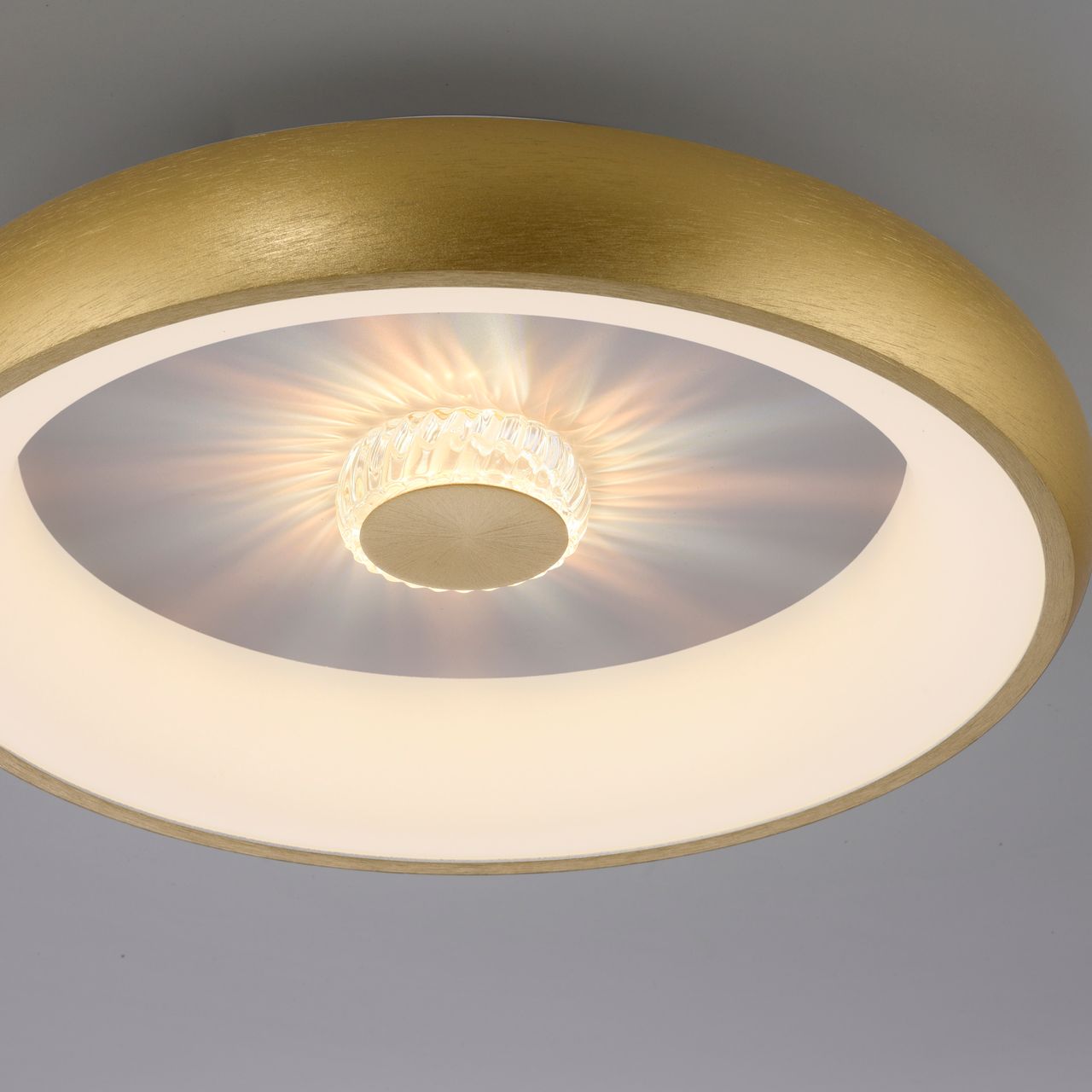 JUST LIGHT LED Deckenleuchte VERTIGO, CCT, dimmbar, Fernbedienung, Ø46,5 cm, Kristall-Effekt