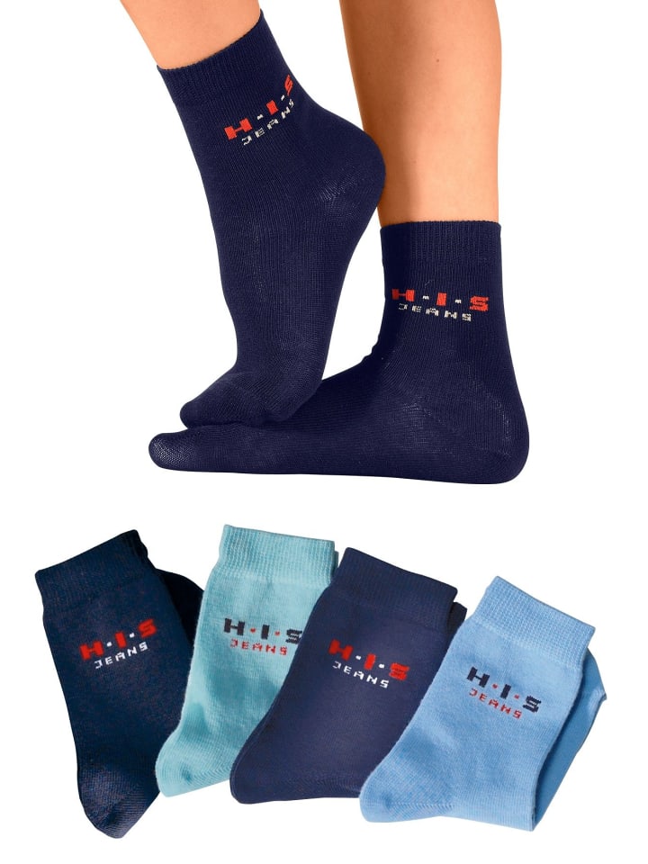 H.I.S Basicsocken in blau, marine, hellblau, dunkelblau günstig kaufen 19-22