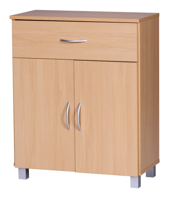 Wohnling Sideboard Buche 60 x 75 cm mit 2 Türen & 1 Schublade