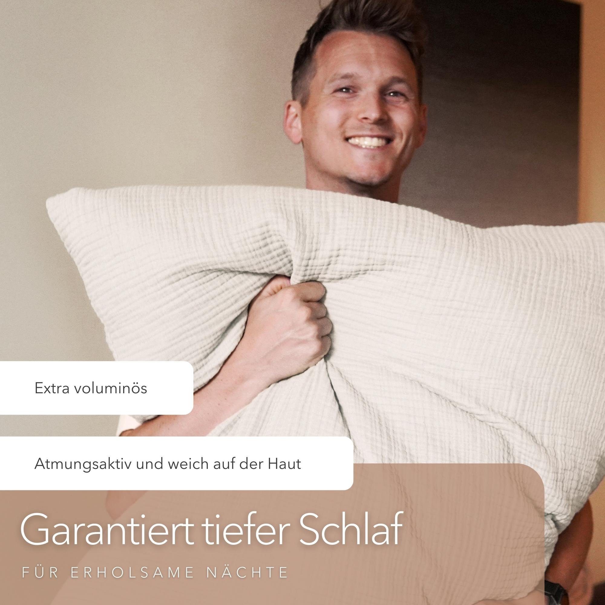 Bettwäsche Bettbezug Set aus 100% Musselin Baumwolle, blanketino, atmungsaktiver Kissenbezug & Deckenbezug, Musselin, Made in Germany